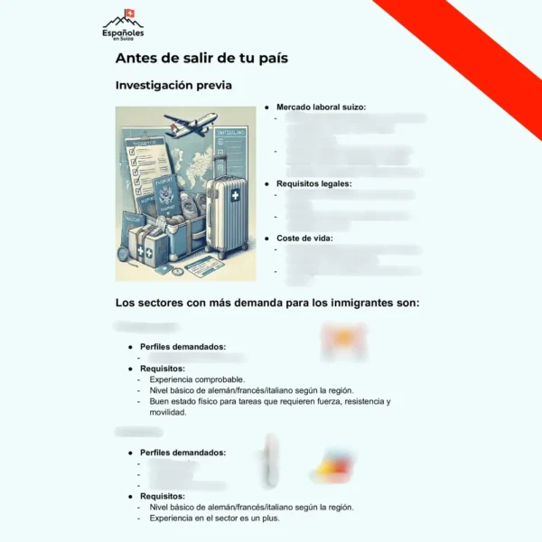 antes de salir guia trabajar en suiza